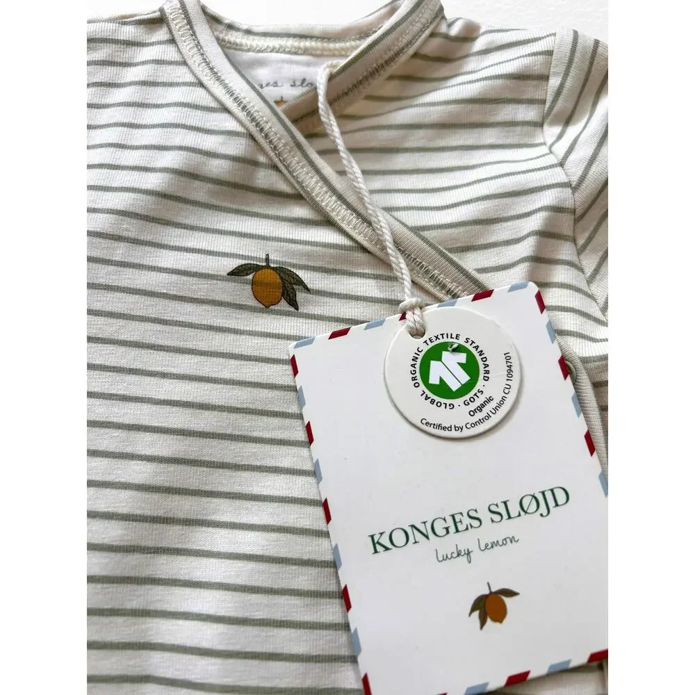 NWT Konges Sløjd Preemie Organic Coverall in Tea Stripe